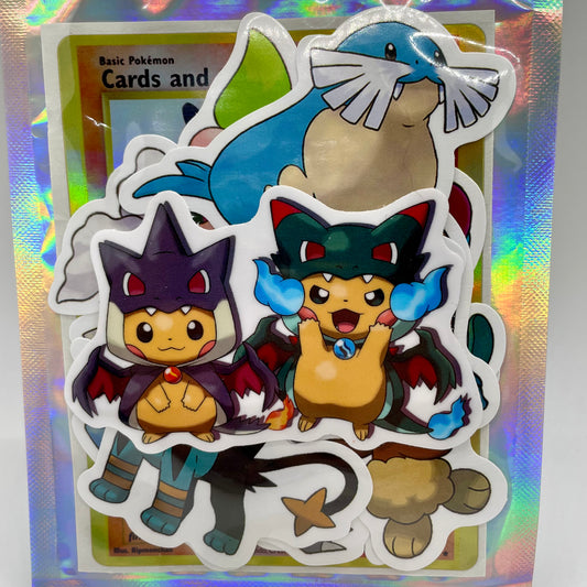 2.5” Double Poncho Pikachu Sticker Collection