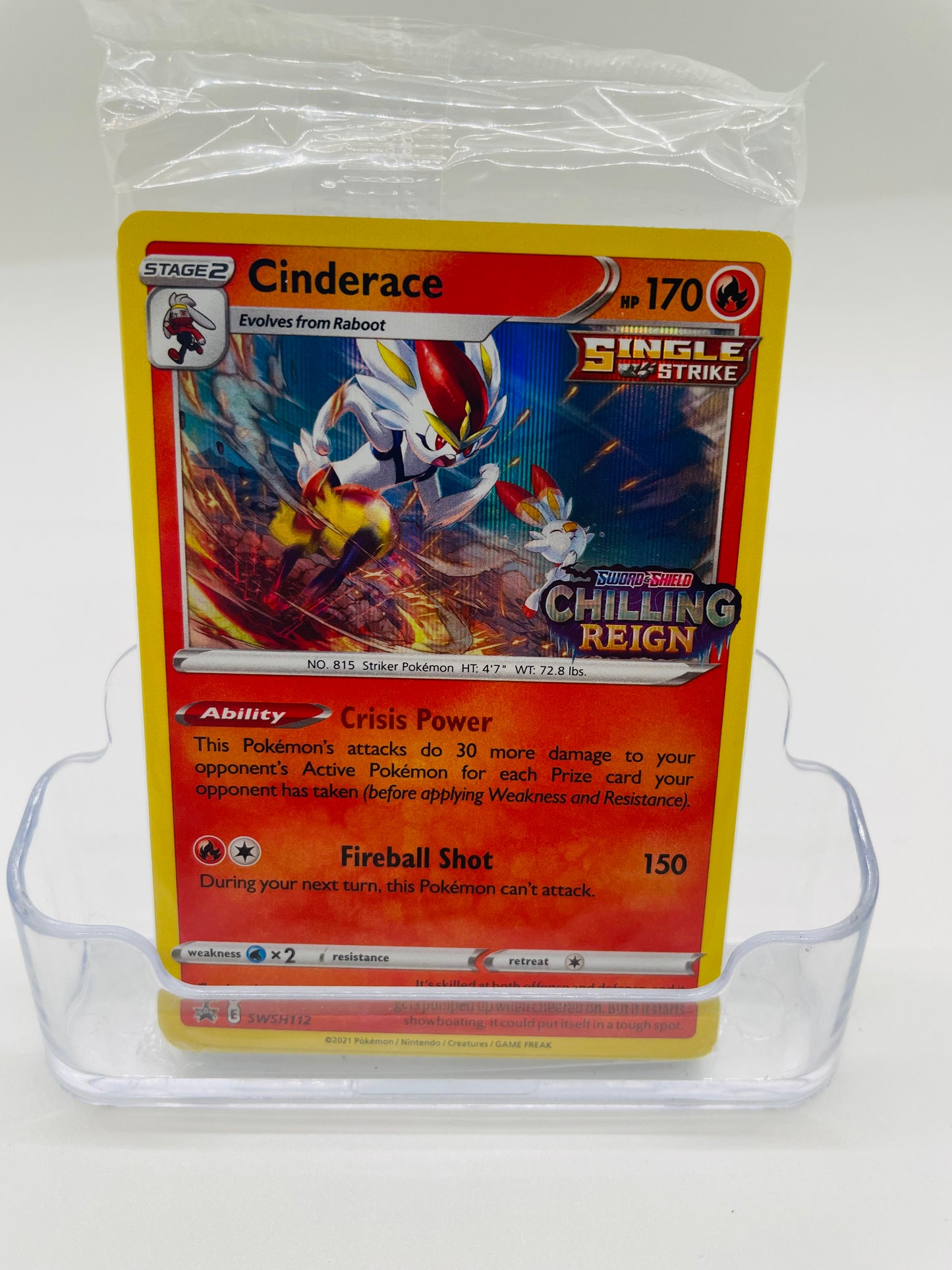 Cinderace Prerelease Sealed Promo SWSH112 Chilling Reign Stamped