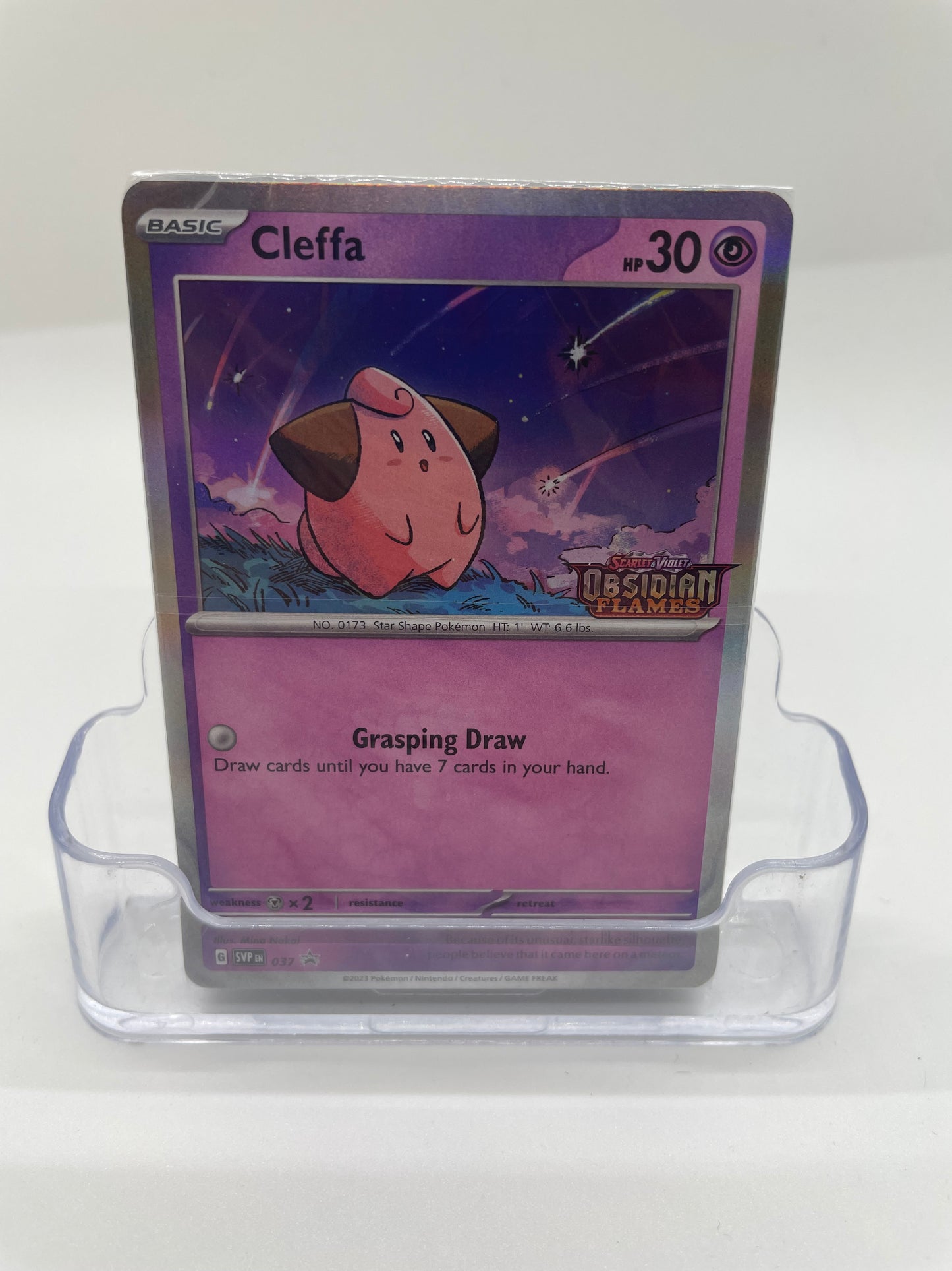 Cleffa Prerelease Sealed Promo 037 Obsidian Flames Stamped