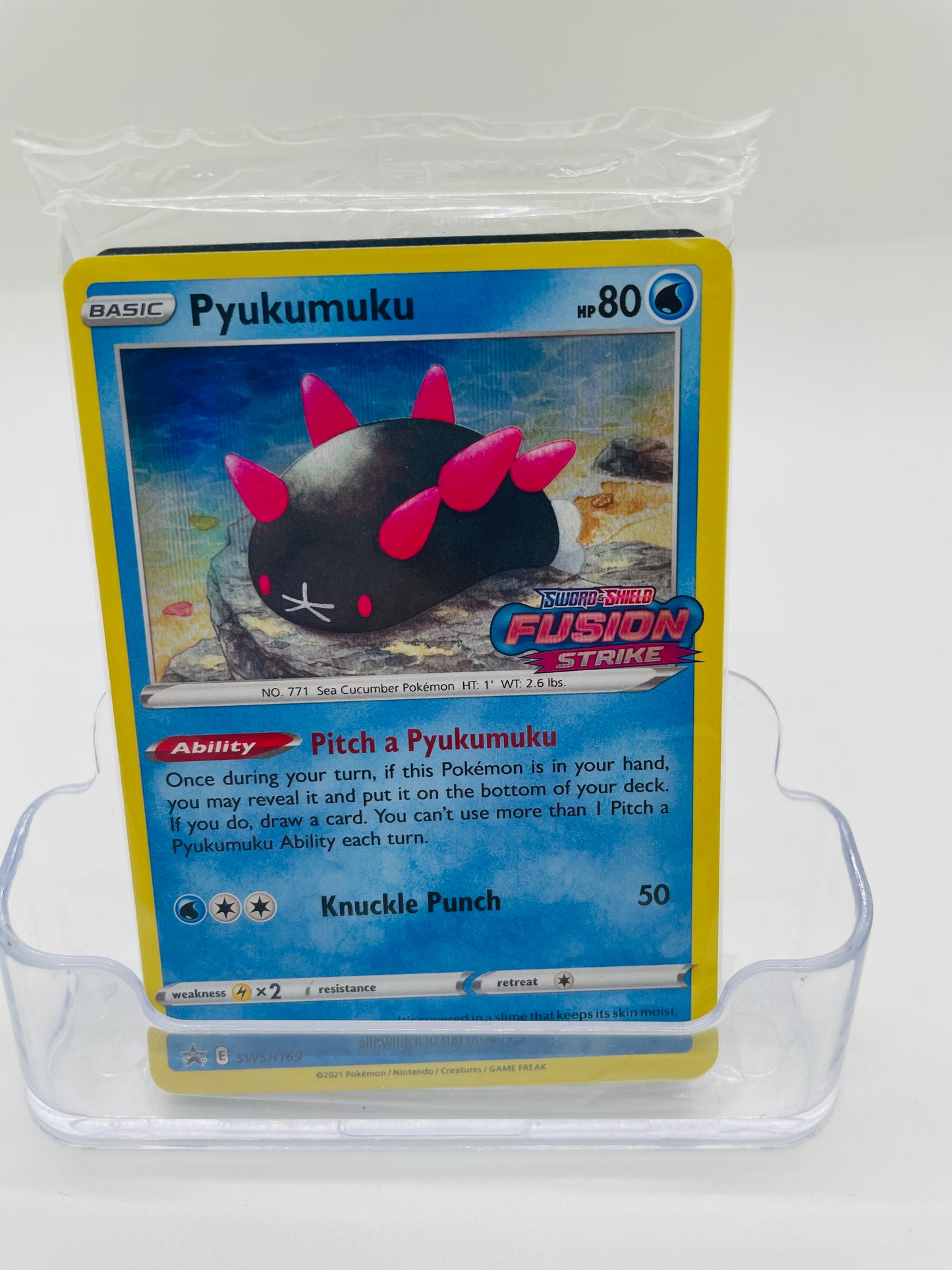 Pyukumuku Prerelease Sealed Promo SWSH169 Fusion Strike Stamped