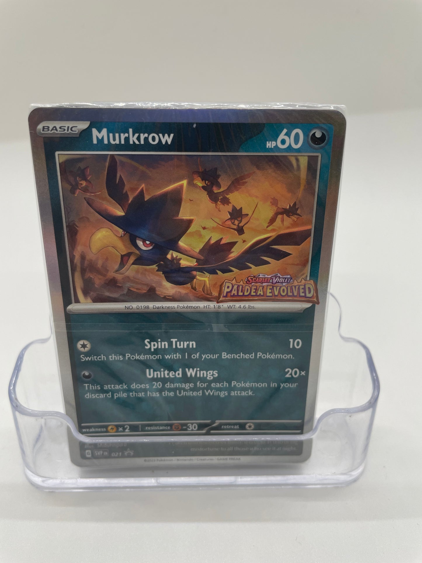 Murkrow Prerelease Sealed Promo 021 Paldea Evolved Stamped