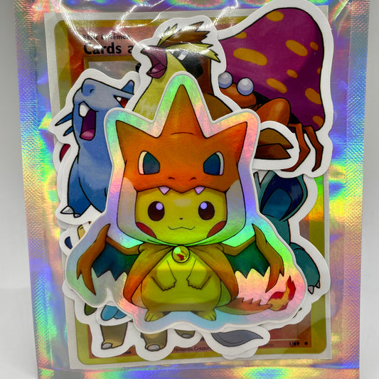 2.5” Holo Poncho Pikachu Sticker Collection