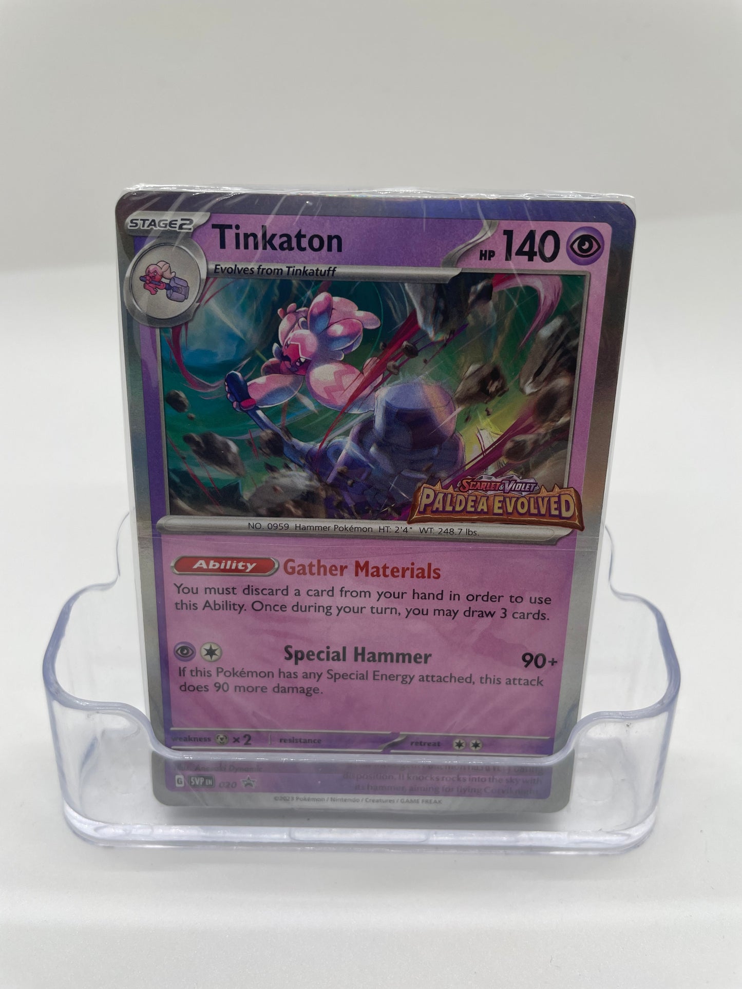 Tinkaton Prerelease Sealed Promo 020 Paldea Evolved Stamped