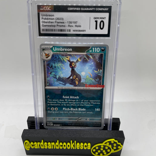 CGC GEM MINT 10 Umbreon GameStop Exclusive Stamped Reverse Holo #130