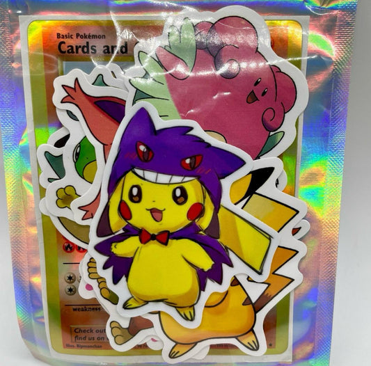 2.5” Pikachu Gengar Costume Sticker Collection