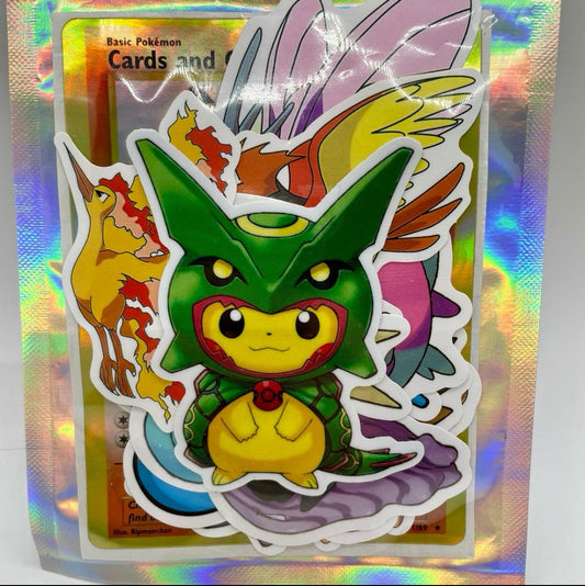 2.5” Pikachu Rayquaza Costume Sticker Collection