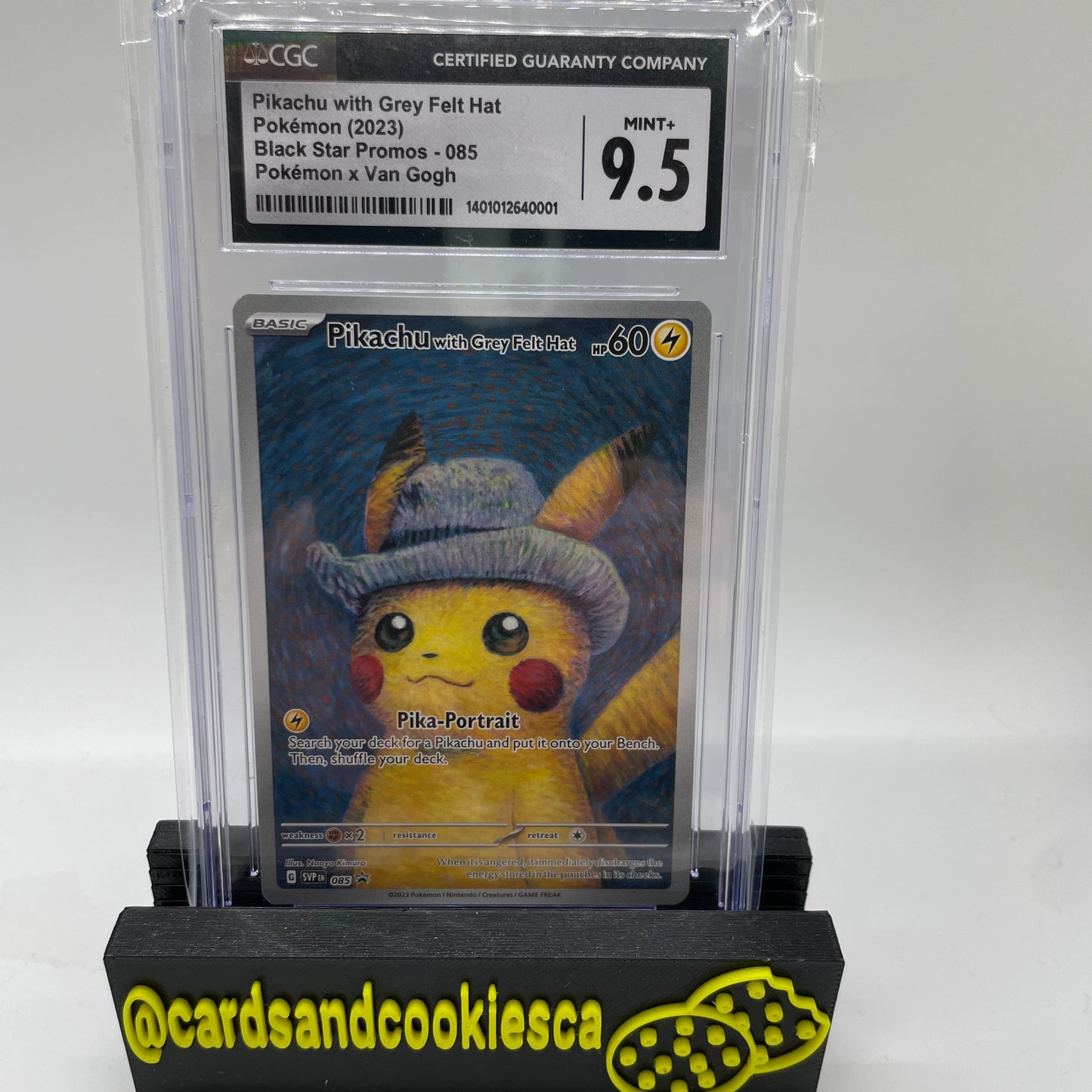 CGC MINT 9.5 Pikachu with Grey Felt Hat Pokemon X Van Gogh Promo #85