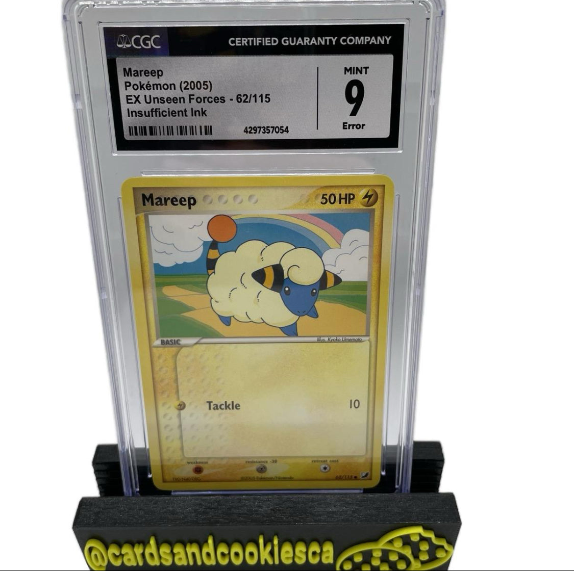 CGC Pokemon Mareep Error Card (insufficient ink) Unseen Forces 2005 #62 9